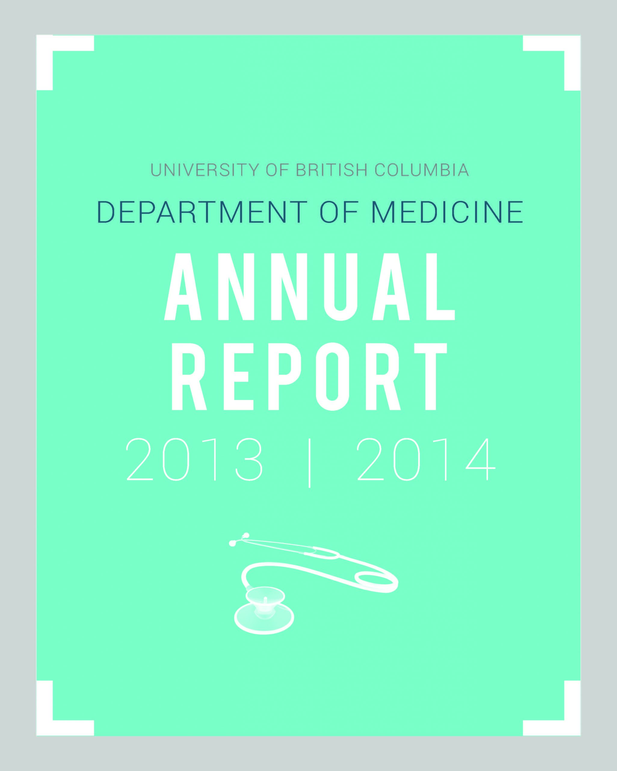 2013-2014 UBC Department of Medicine Annual Report