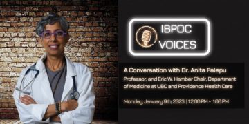 The Faculty of Medicine REDI Office IBPOC Voices Series presents: A Conversation with Dr. Anita Palepu on January 9, 2023