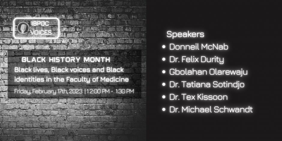 The Faculty of Medicine REDI Office presents: Black lives, Black voices and Black identities in the Faculty of Medicine
