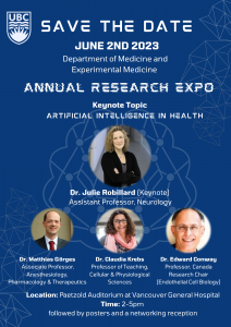 Register now for the 2023 UBC Department of Medicine and Experimental Medicine Office Research Expo!