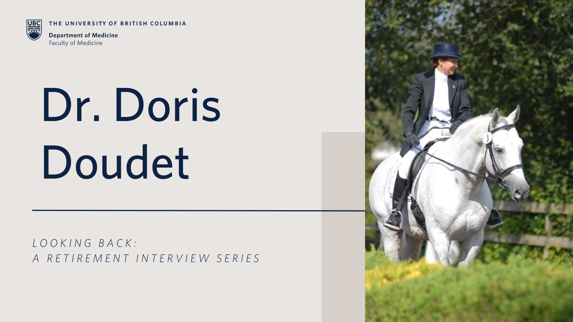 Looking Back: A Retirement Interview with Dr. Doris Doudet