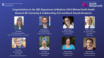 Celebrating Excellence: Department of Medicine Members Receive Michael Smith Health Research BC Awards
